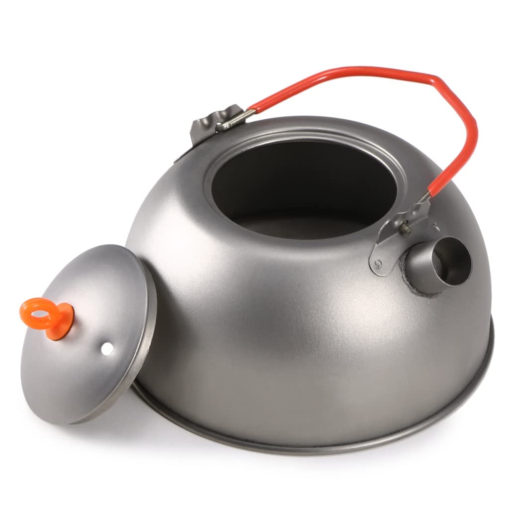 BALLZZ 600ml Titanium Camping Tea Kettle - Lightweight 0.6L Portable Water Boiler for Coffee, Tea & Outdoor Cooking | Perfect for Backpacking, Hiking, RV Trips & Emergency Preparedness