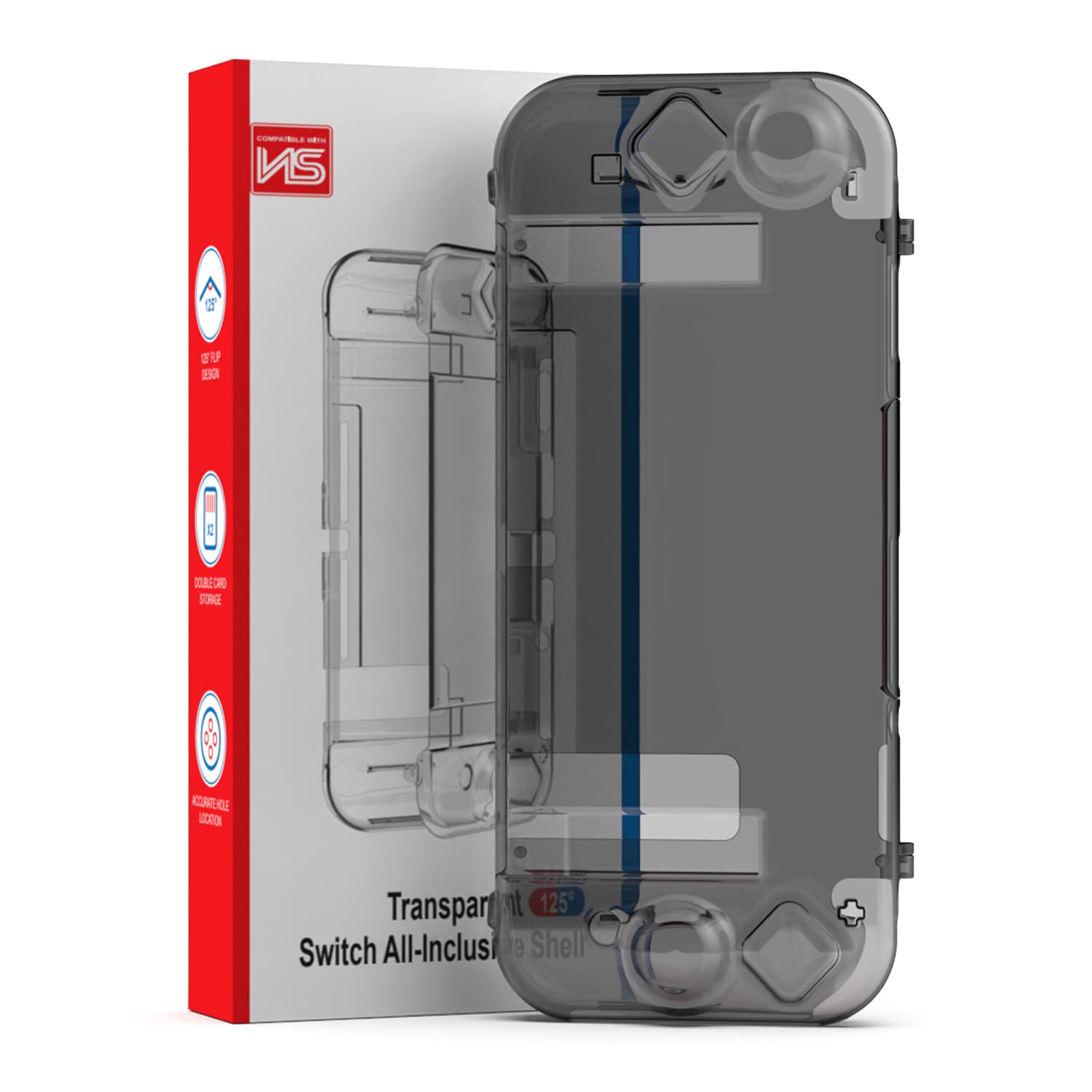 Nintendo Switch Hard Shell Protective Case - Dock Compatible, Joy-Con Controller Cover - Translucent Gray | Durable Gaming Accessories for Travel & Home Use