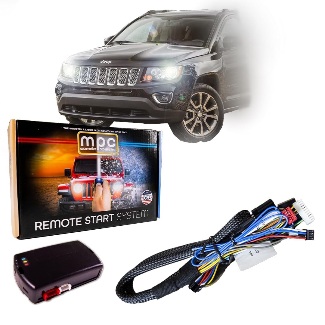 MPC Remote Start Kit for 2008-2017 Jeep Compass - 100% Plug & Play Installation - Start Engine with 3X Lock Button - Easy 15 Min Setup - Perfect for Cold Mornings & Secure Parking
