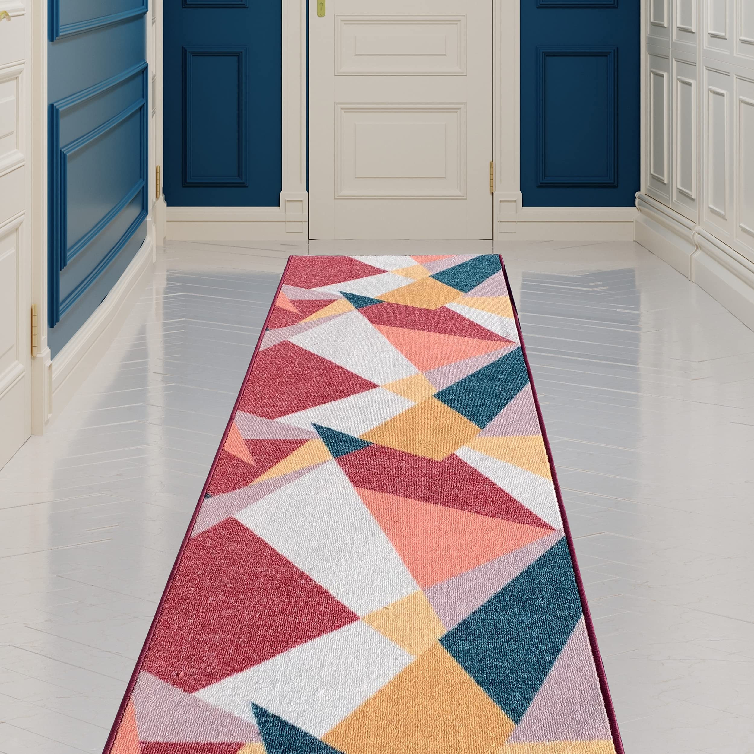 Custom Made Low Pile Runner Rug with Non-Slip Rubber Backing - 31
