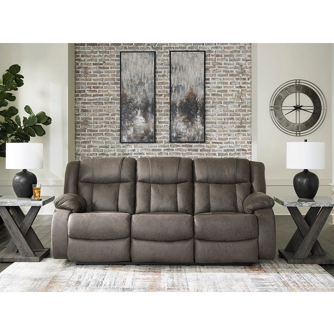 First Base Reclining Sofa - 3-Seater Power Recliner with USB Charging, Lumbar Support & Cup Holders | Modern Living Room Furniture for Home Theater & Family Relaxation