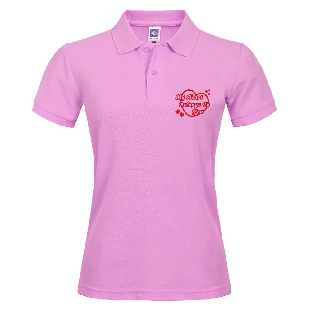 Women's Outdoor Polo Shirt - My Heart Belongs To You Design for Sports & Hiking