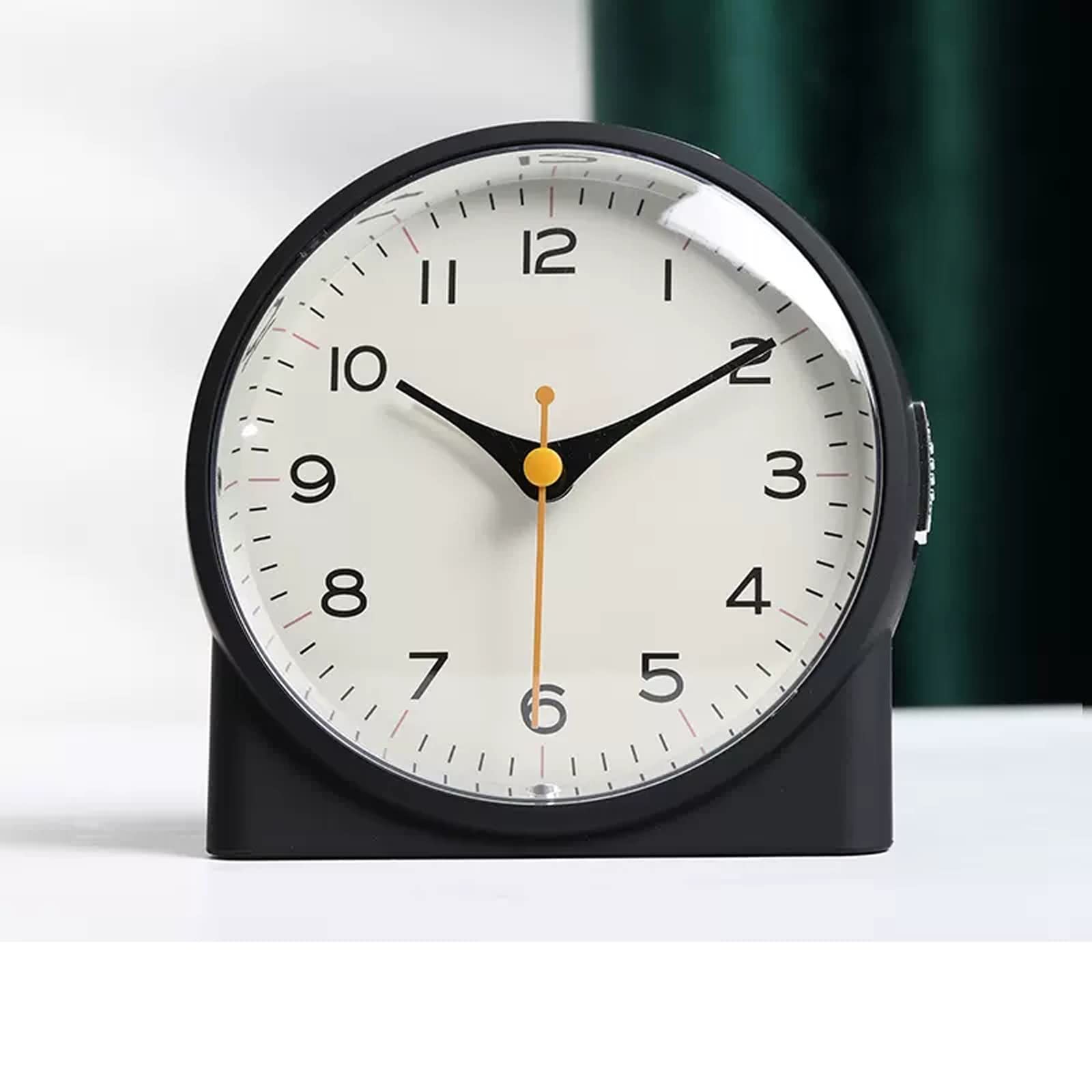 4 Inch Silent Alarm Clock with Night Light - Battery Operated, Snooze Function, No Ticking Sound - Perfect for Bedroom, Office Desk, Nightstand, Living Room & as Gift (Black) | Wake Up Gently with Soft Glow & Quiet Operation