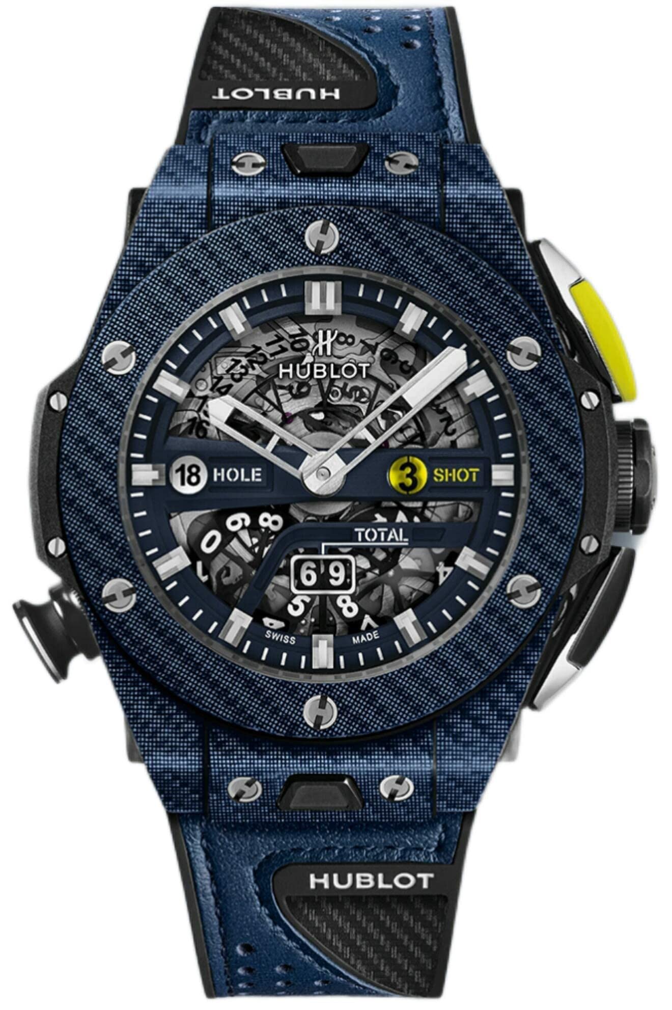 Hublot Big Bang Texalium Blue Carbon Unico Golf Limited Edition Men's Watch 416.YL.5120.VR - Luxury Sports Timepiece for Golf Players & Collectors | Perfect for Golf Tournaments, Business Events & Luxury Gifts