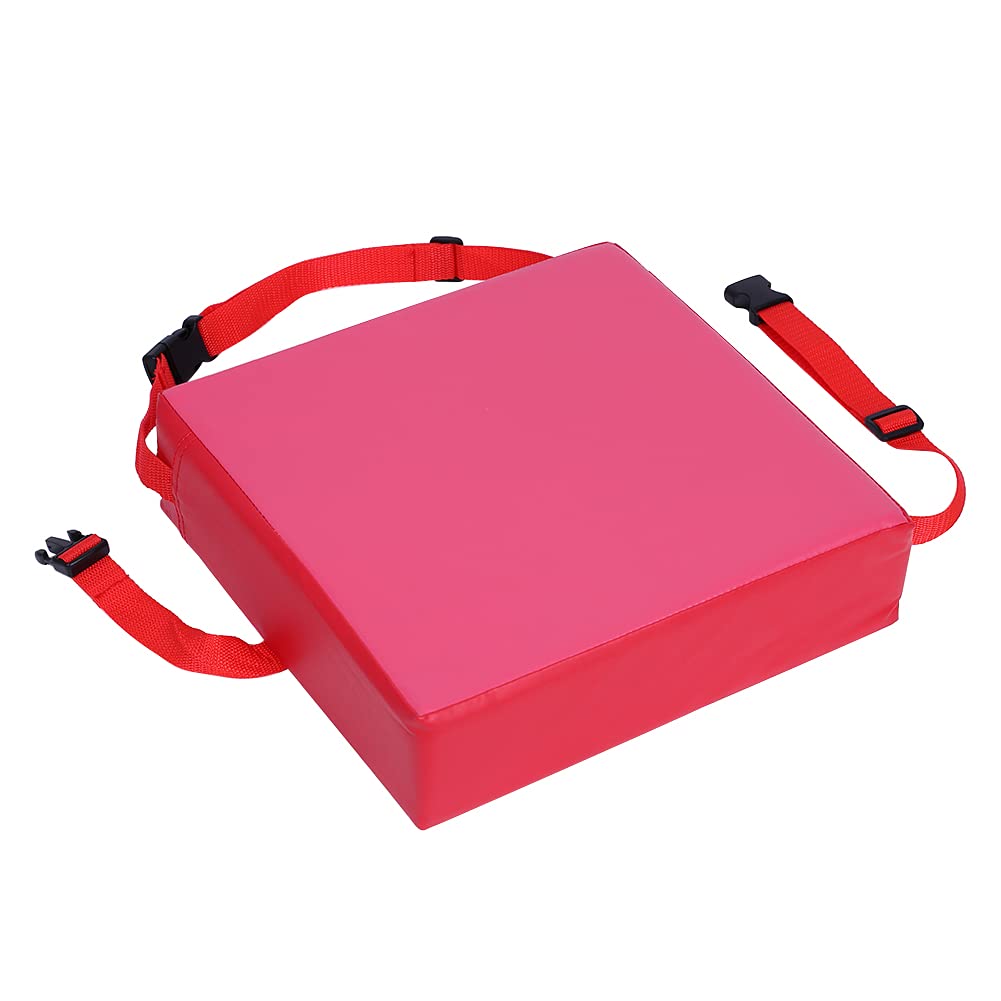 Portable Kids Dining Chair Booster Cushion - Adjustable, Eco-Friendly & Dismountable High Chair Seat Cushion for Toddlers - Perfect for Restaurant, Home & Travel Use (Red)