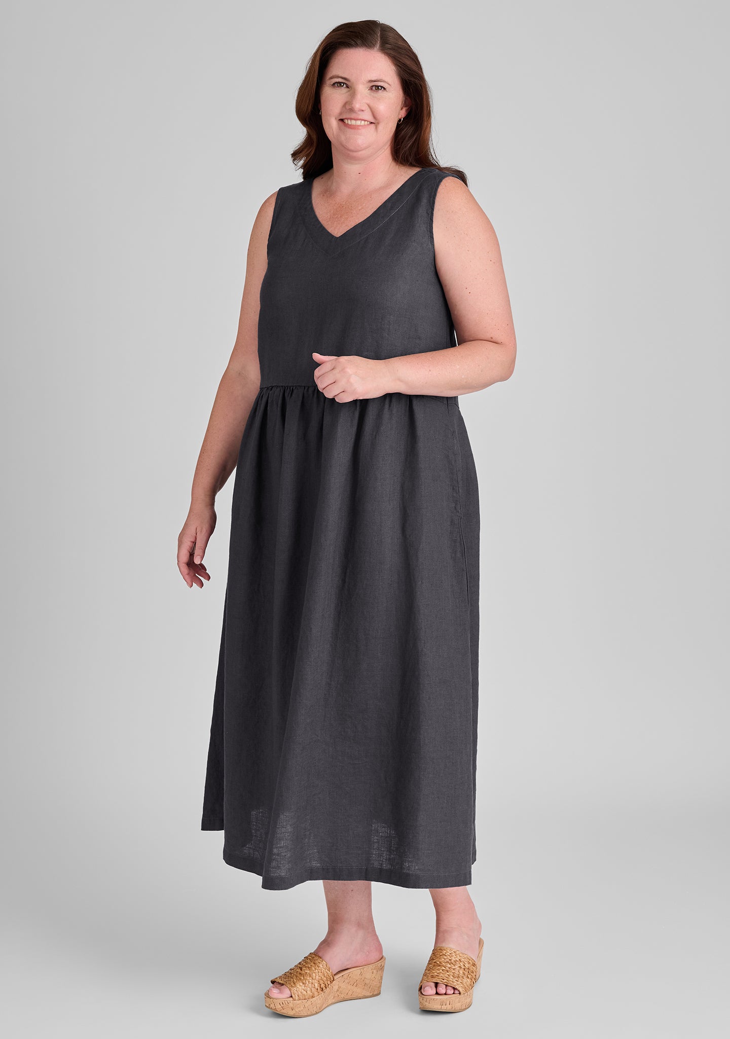 Flax Full Dress - Linen Maxi Dress for Women | Summer Boho Beach Dress | Perfect for Vacations, Weddings & Casual Outings