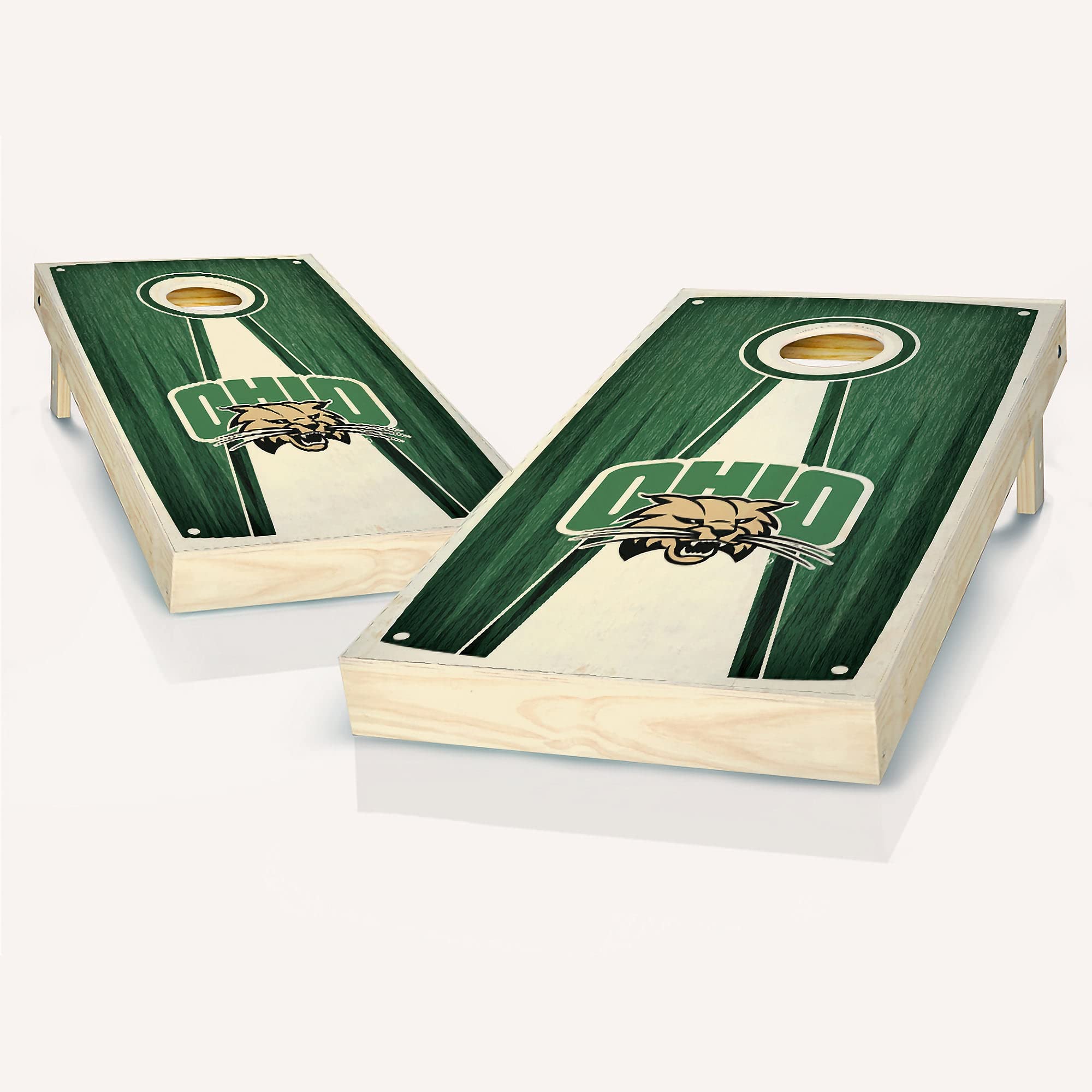 Premium Ohio Pyramid Cornhole Game Set - 2 Wooden Boards & 8 Bean Bags for Outdoor Lawn Games, Tailgating, Backyard Parties, and Family Fun