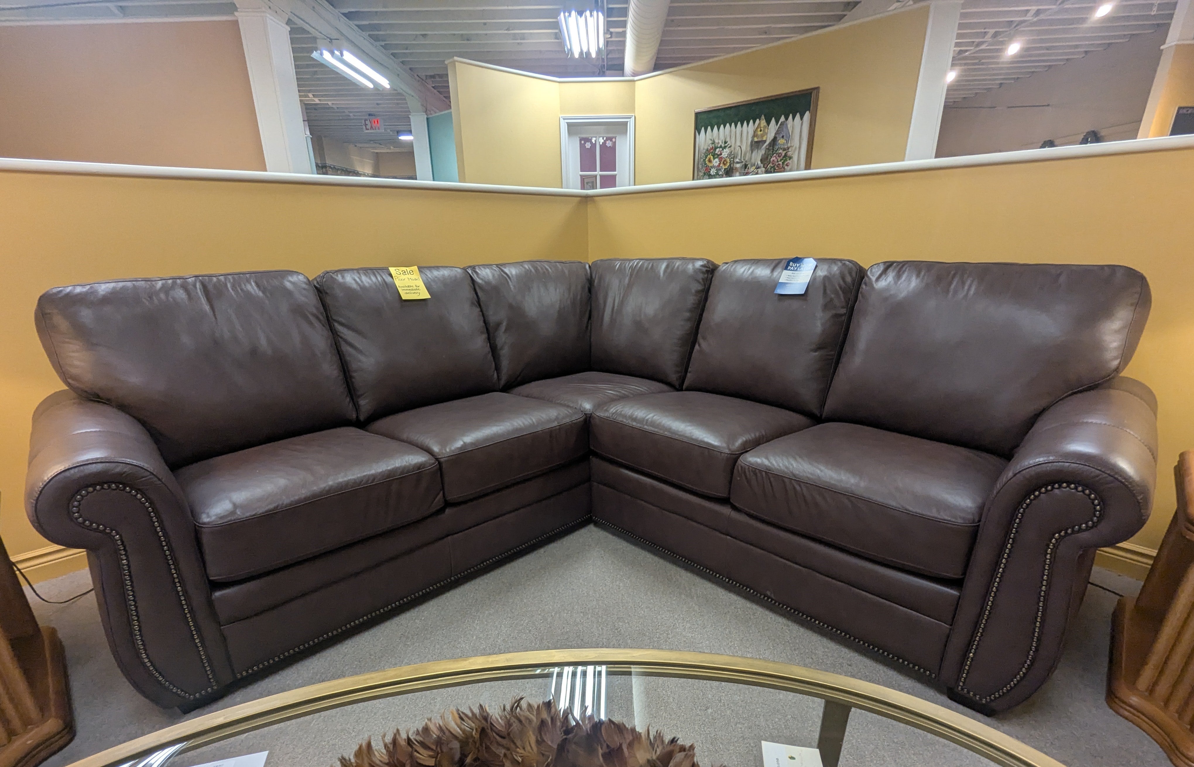 Premium Genuine Leather 2-Piece Sectional Sofa Set - Modern L-Shaped Couch for Living Room, Family Room & Home Theater Comfort