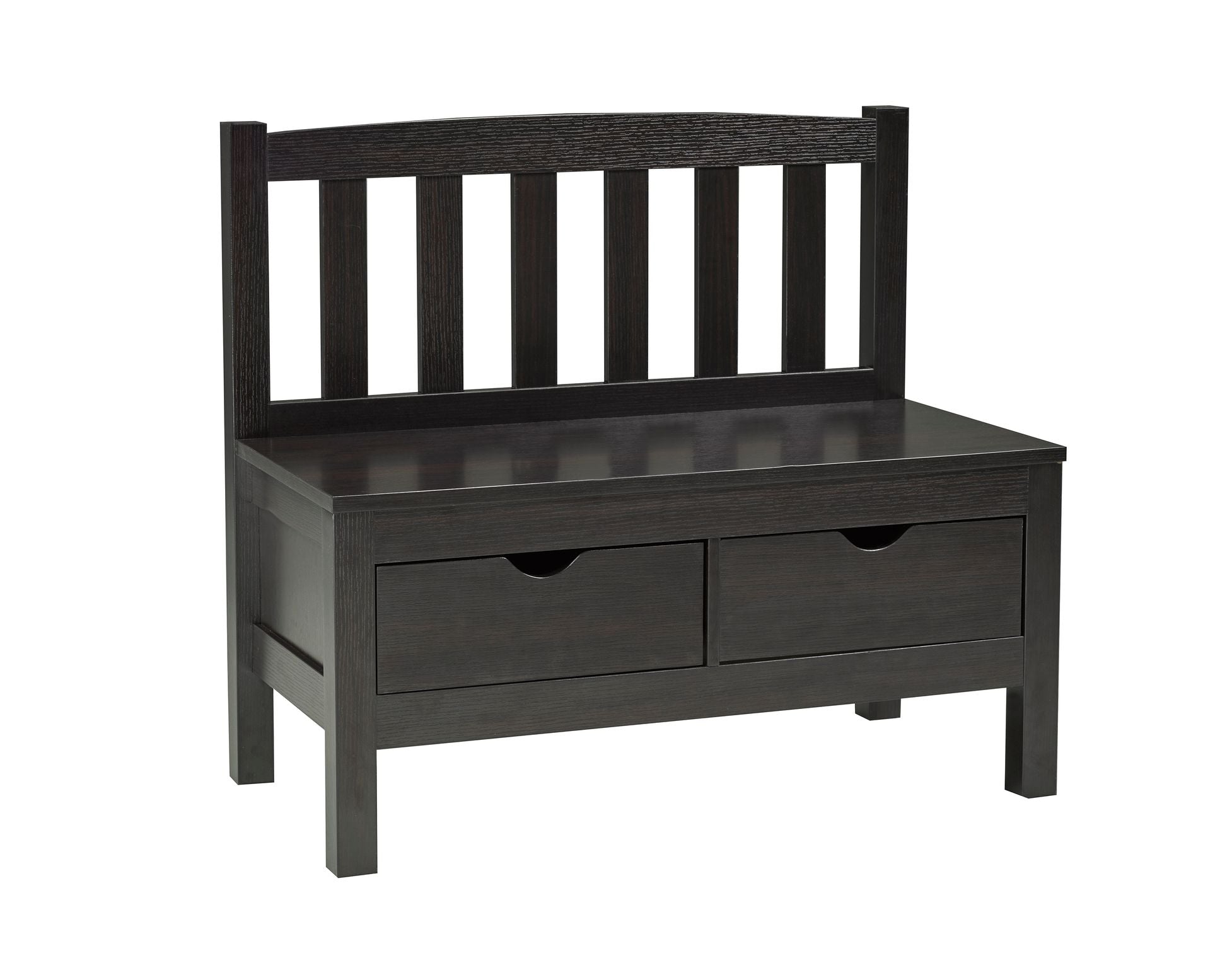 Dark Cherry Accent Bench - Stylish Entryway, Living Room, or Bedroom Seating with Storage | Solid Wood Hallway Bench for Home Decor
