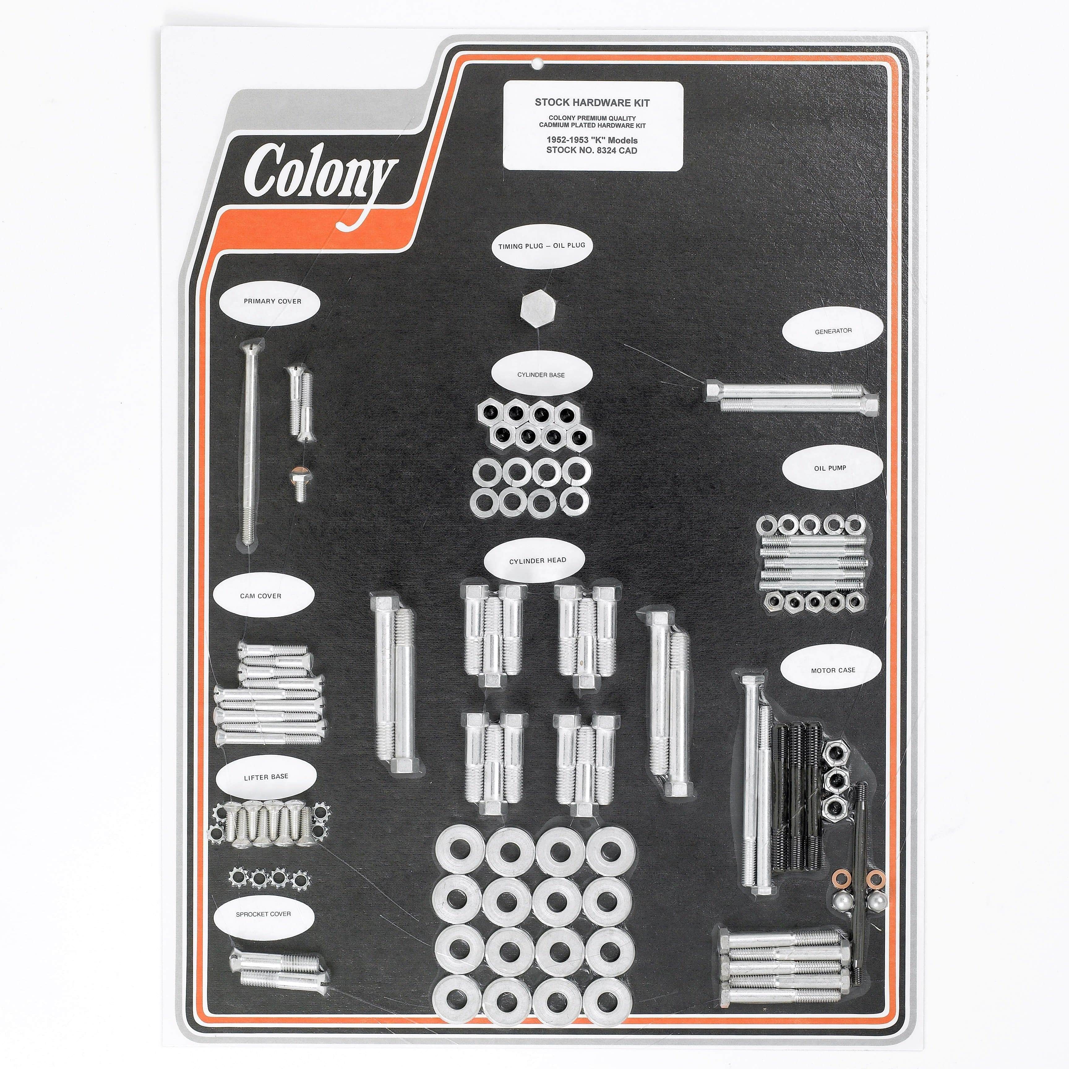 1952 1953 Harley Davidson K Model CAD Plated Complete Stock Hardware Kit - Perfect for Restoration & Classic Motorcycle Enthusiasts