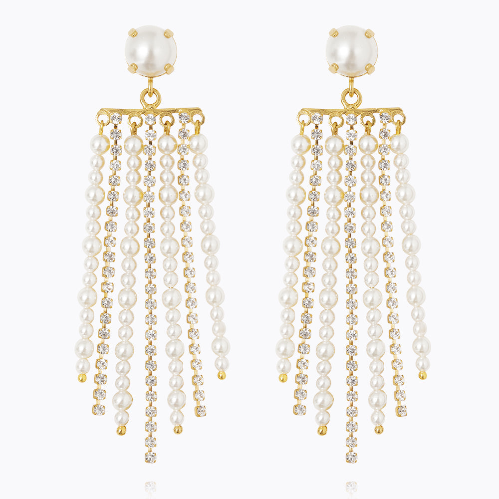 Elegant Donna Pearl and Crystal Earrings for Women - Perfect for Weddings, Parties & Special Occasions