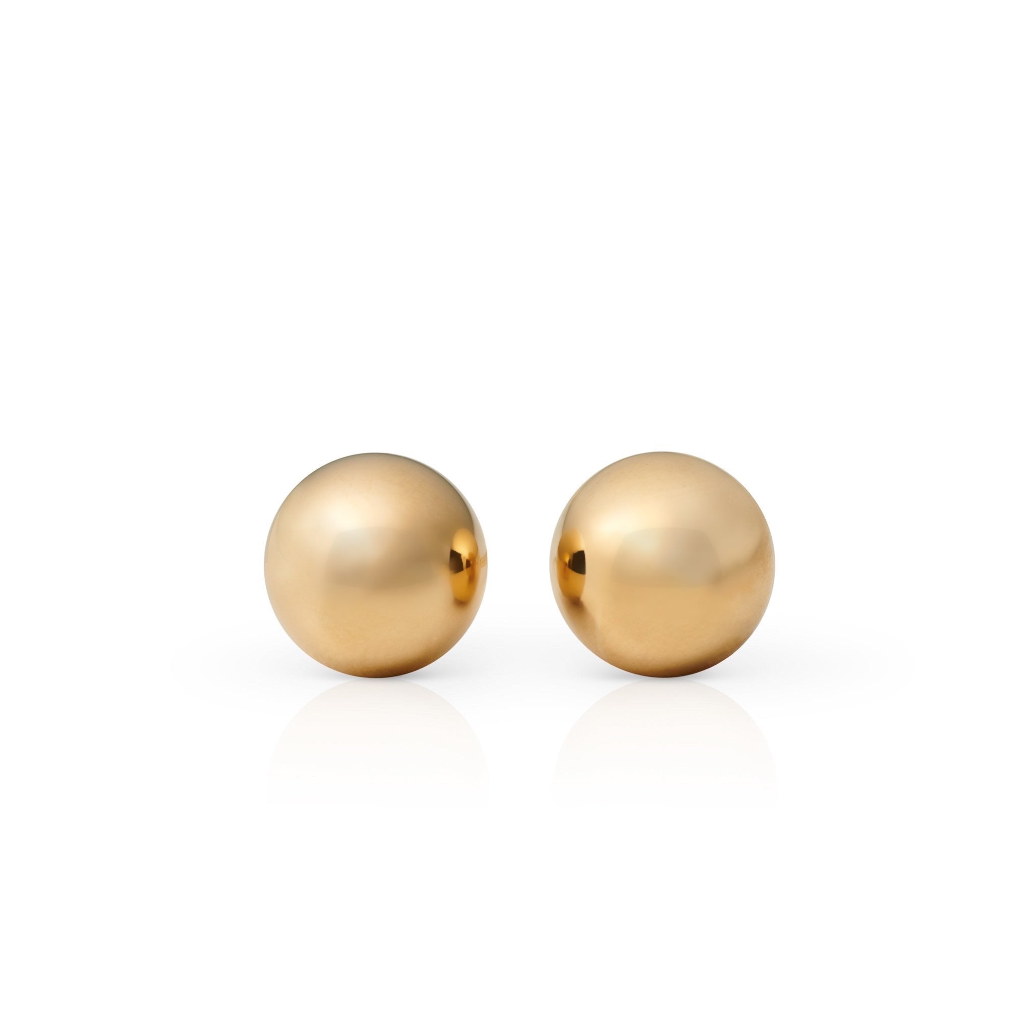 9.5mm Gold Bead Earrings for Women - 14K Gold Plated Hoop Earrings, Minimalist Dainty Stud Earrings for Everyday Wear, Perfect Gift for Birthday, Anniversary, Valentine's Day