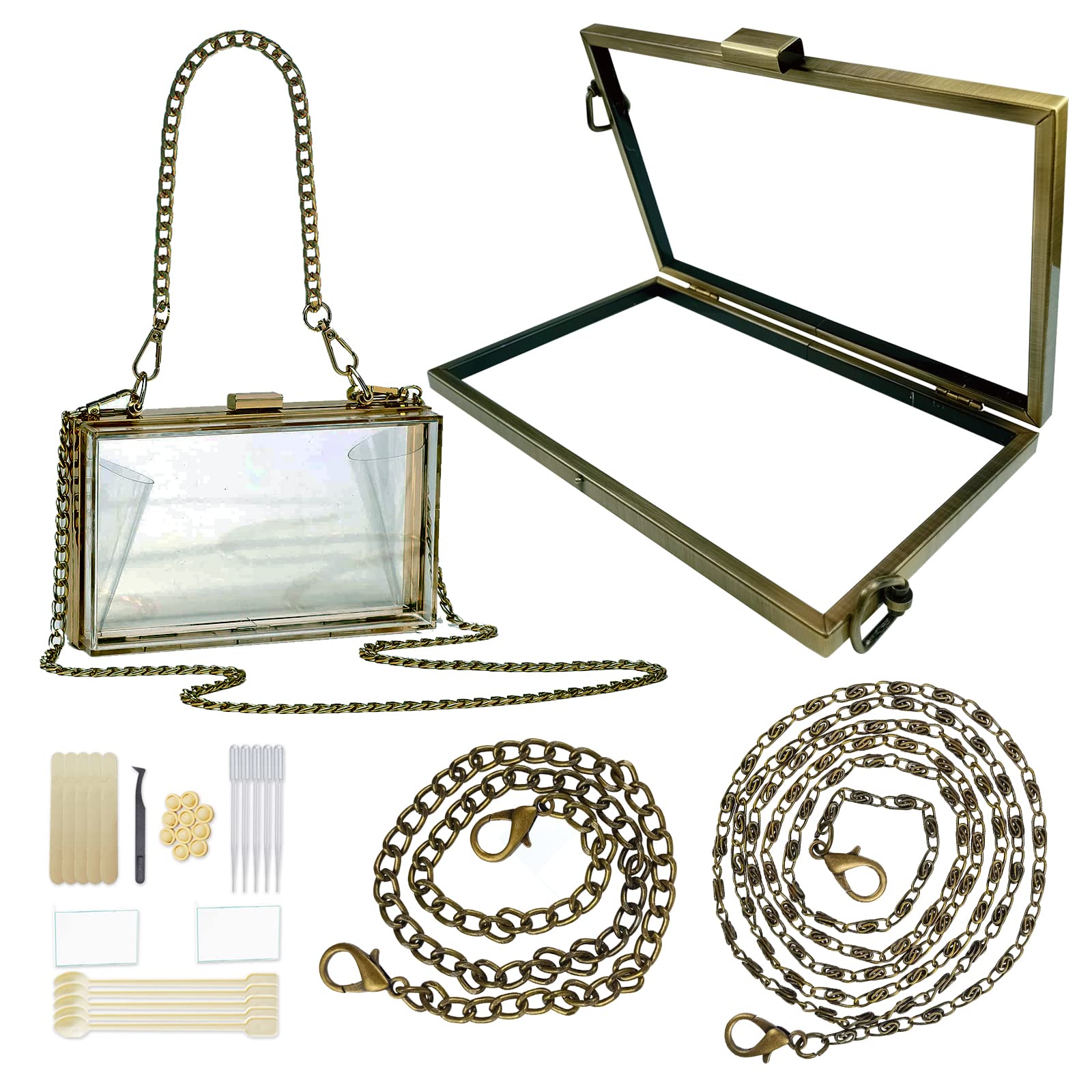 GDDP Resin Clutch Purse Mold Frame - Rectangular Metal Purse Frame for DIY Resin Bag Making, Copper Metal Bag Frame for Handcrafted Resin Clutch Bags - Create Unique Handmade Purses for Parties, Weddings & Special Occasions