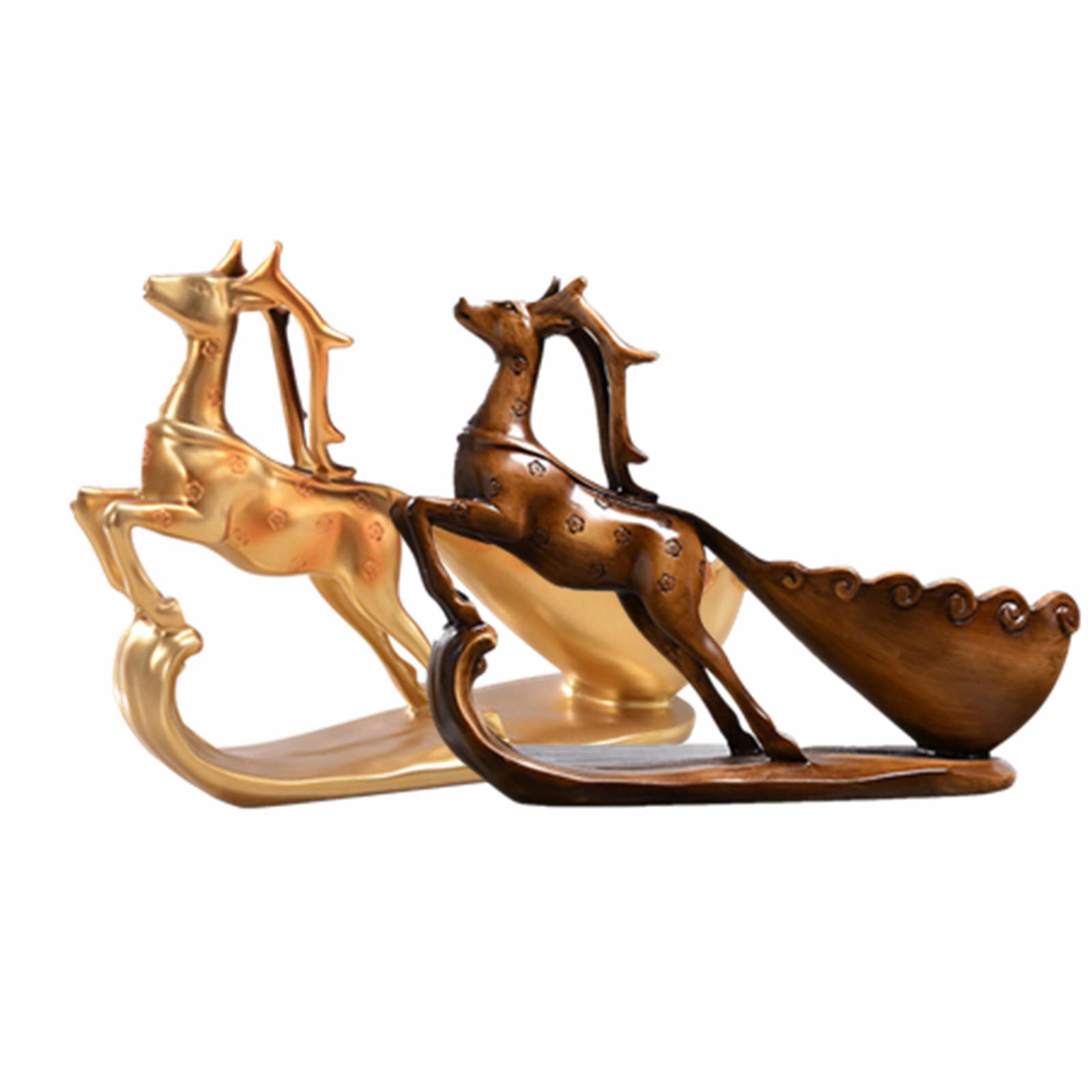 Set of 2 Sika Deer Resin Wine Rack Ornaments - Elegant Wine Bottle Holder for Home Decor, Valentine's Day, St. Patrick's Day, Anniversary & Birthday Gifts - Perfect for Dining Room, Kitchen Countertop or Wine Cellar Display