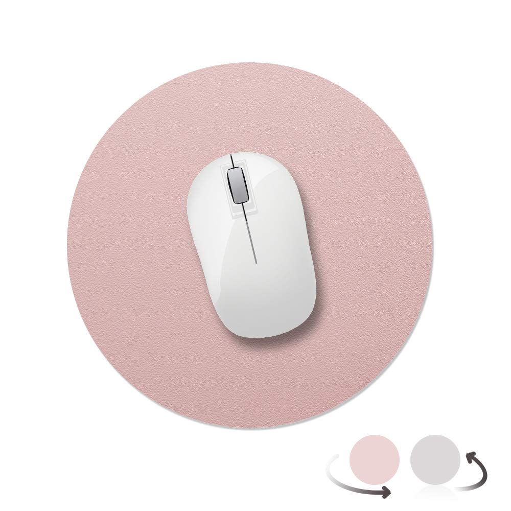 Premium PU Leather Round Mouse Pad - 8.66