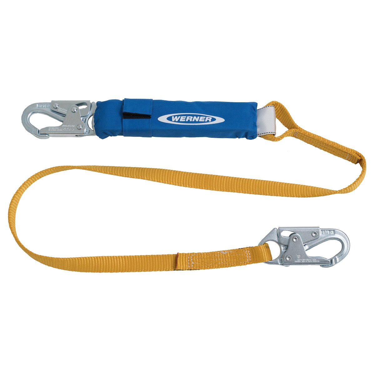 6FT Shock Absorbing Safety Lanyard with Decoil Technology - 1IN Web Strap & Snap Hook - Fall Protection for Construction, Roofing, Climbing - OSHA Compliant DCELL Shock Pack