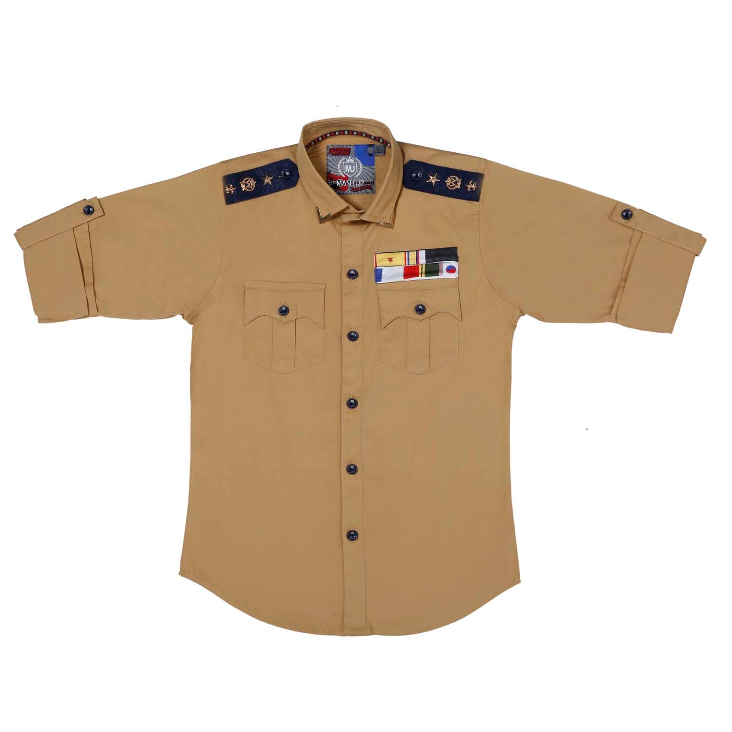 Stylish Mashup Khaki Shirt for Men & Women | Casual Button-Up Shirt with Comfort Fit | Perfect for Outdoor Adventures, Work & Everyday Wear