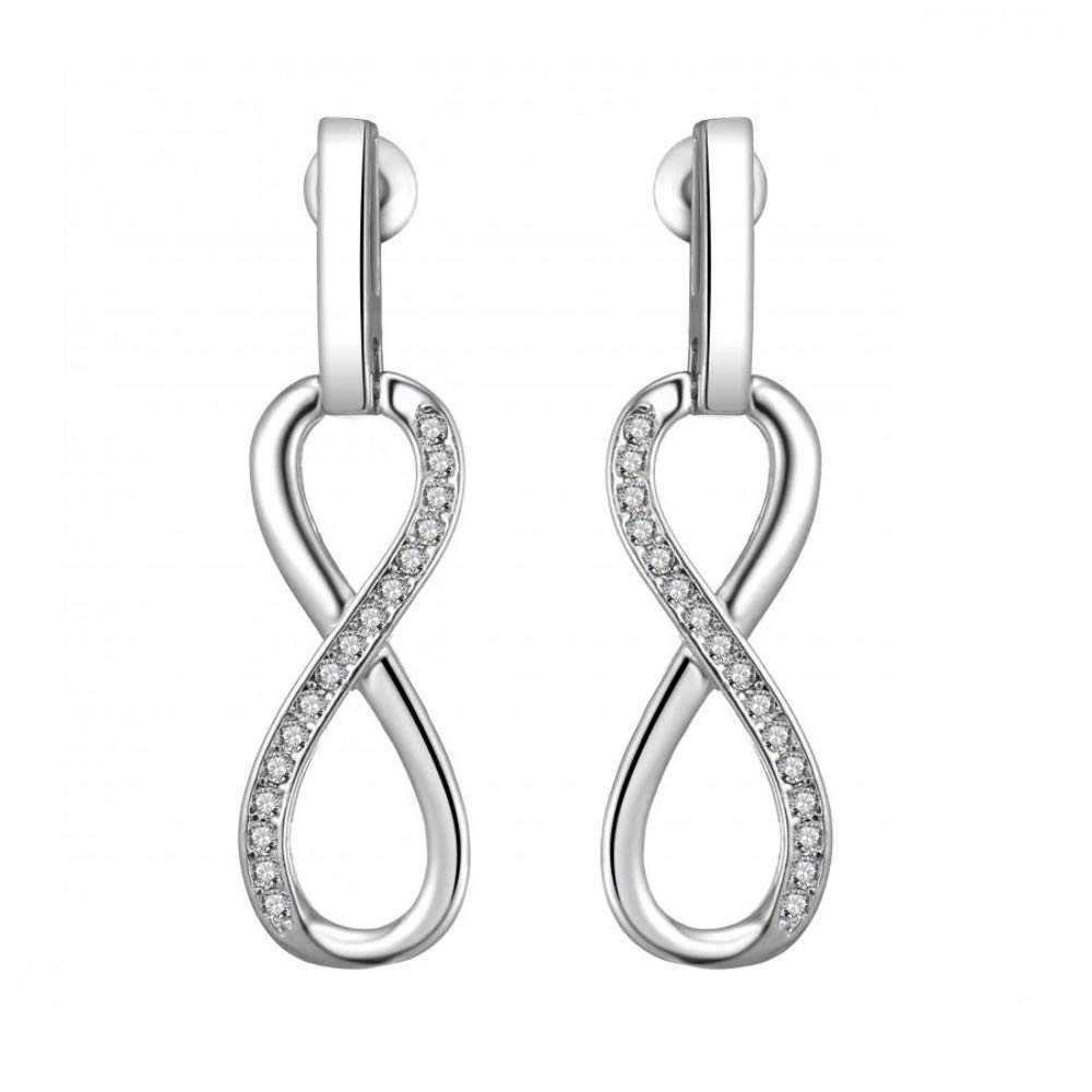 Silver Plated Infinity Drop Earrings with Zirconia® Crystals - Perfect for Parties & Weddings