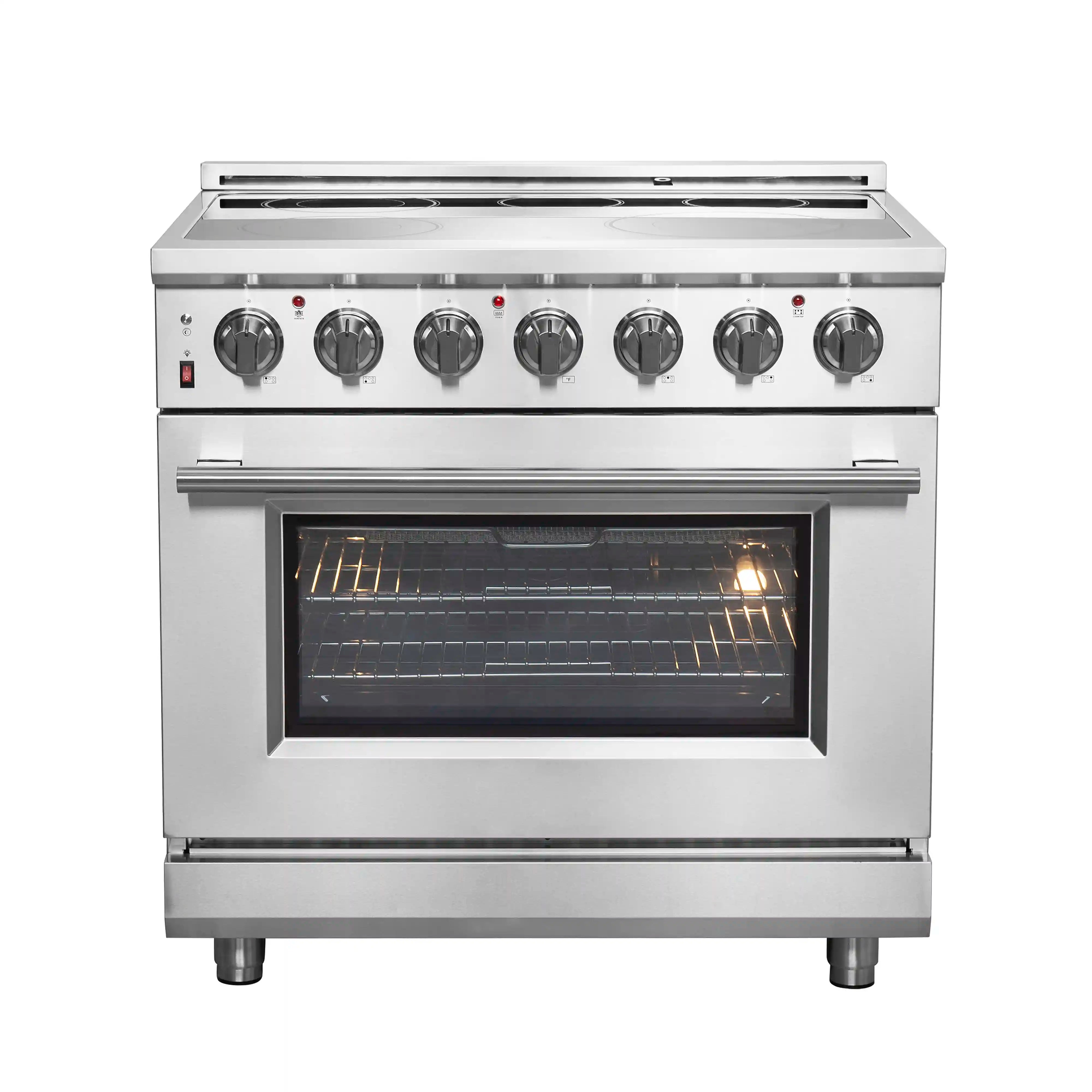 Forno Massimo 36 Inch Freestanding Electric Range - Stainless Steel (FFSEL6020 36) | Professional Kitchen Appliance for Home Cooking & Baking