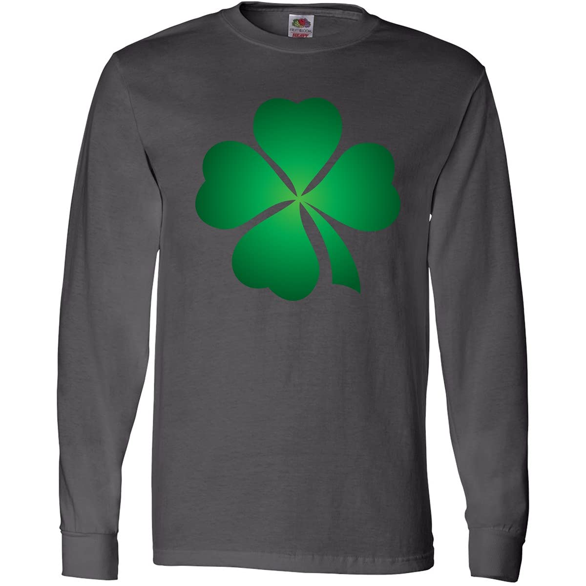 Inktastic Irish St. Patrick's Day Green Clover Long Sleeve T-Shirt for Men & Women - Lucky Four Leaf Shamrock Print Casual Top for St. Paddy's Day Party, Pub Crawl & Irish Pride Celebration