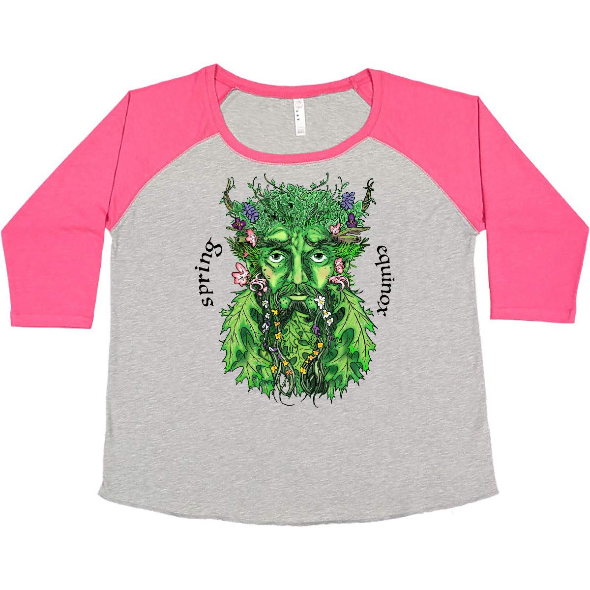 Inktastic 1st Day of Spring Greenman Spring Equinox Women's Plus Size T-Shirt - Comfortable & Stylish Graphic Tee for Spring Celebrations, Earth Day, and Nature Lovers
