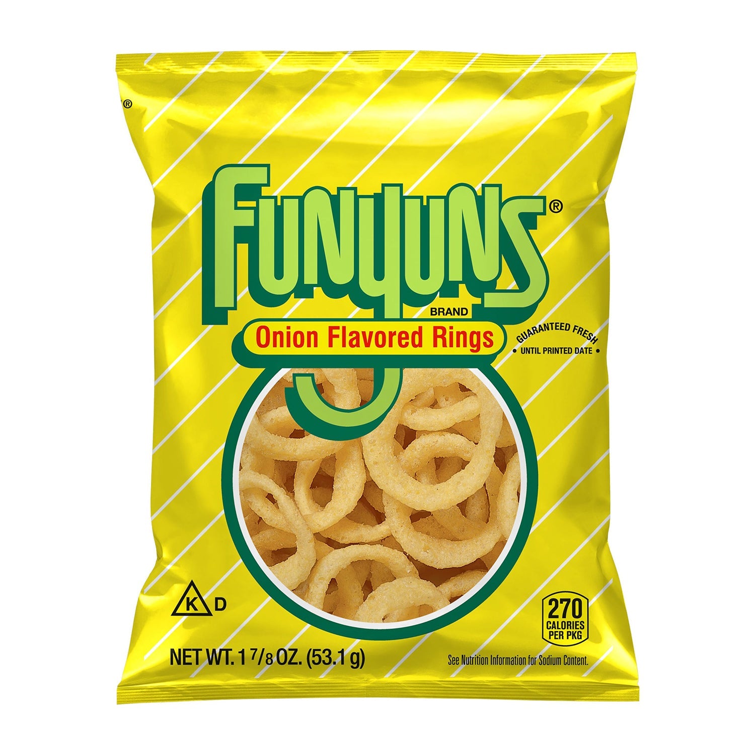 Frito Lay Funyuns Onion Flavored Rings - 1.875oz Bags (24 Count Case) - Perfect for Parties, Snacking & Office Break Rooms