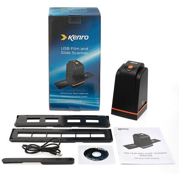 Kenro KNSC202 USB Film and Slide Scanner - Convert 35mm Negatives & Slides to Digital - Perfect for Archiving Old Photos, Digitizing Family Memories, and Photography Projects