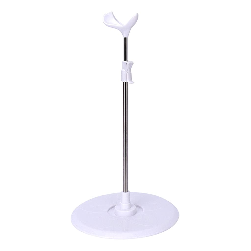 Shamjina Doll Stand for Display - 3 1/4 Inch White & Silver Doll Model Stand (60cm) - Perfect for Collectible Dolls, Action Figures, and Display Showcases