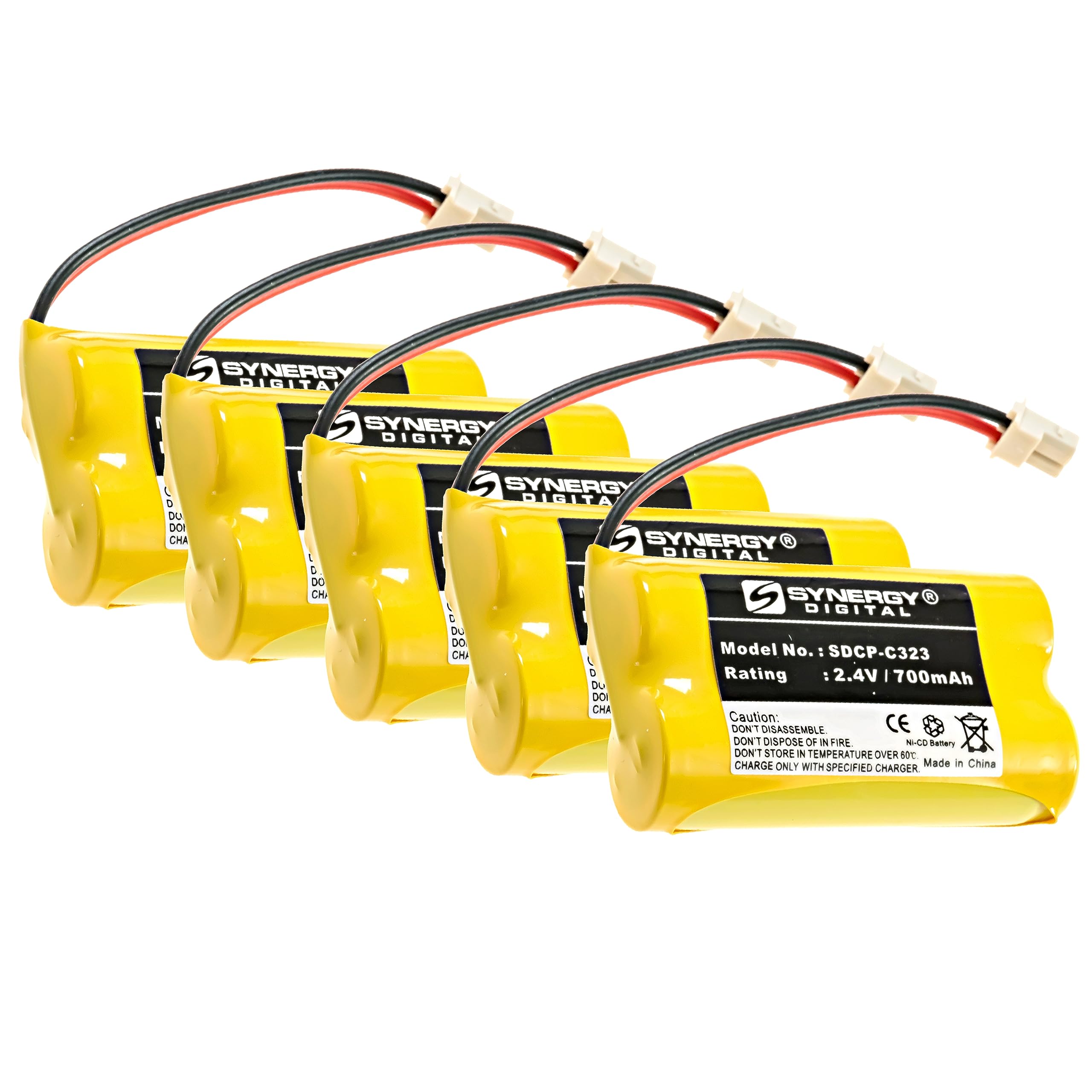 Synergy Digital Cordless Phone Batteries - 5 Pack Replacement Batteries Compatible with Rayovac RAY77 Cordless Phone | Long Lasting Ni-MH Power for Home & Office Phones | Perfect for Uniden, AT&T, Panasonic Cordless Phones