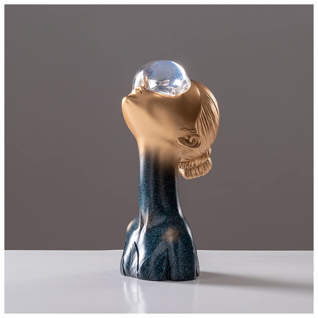 Abstract Resin Woman Sculpture - Modern Home Decor Statue for Living Room, Table, Shelf, Bathroom & Bedroom - Unique Figurine Gift Souvenir (Blue) | Perfect for Contemporary Spaces, Housewarming Gifts & Artistic Interior Design