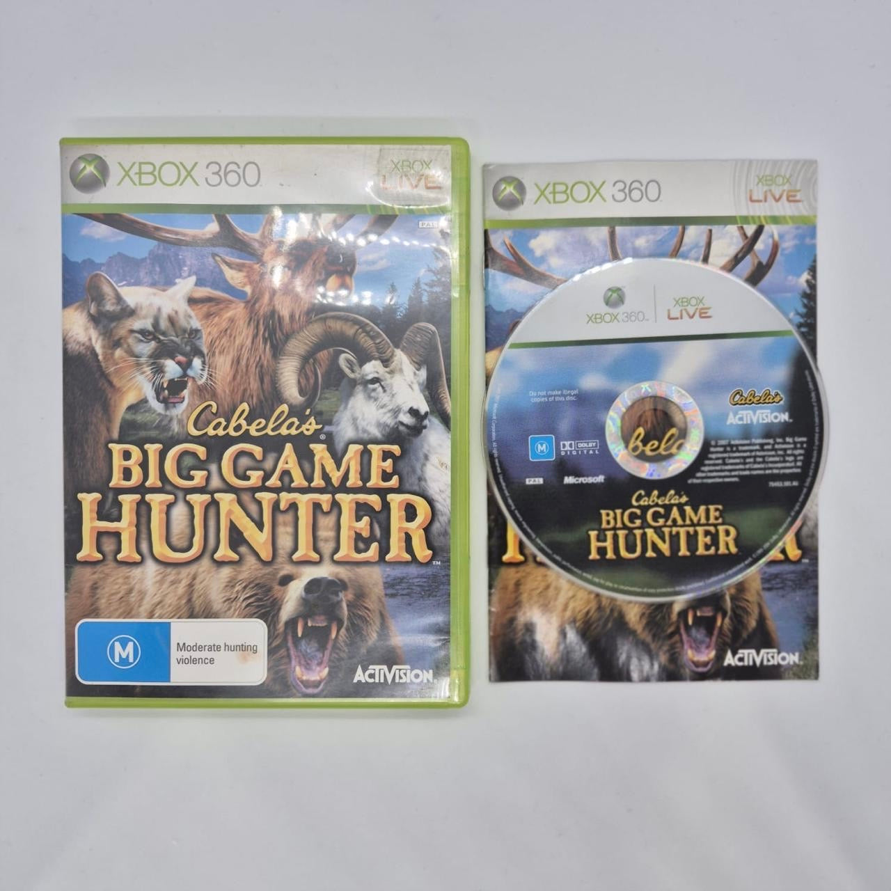 Cabela's Big Game Hunter - Xbox 360 Hunting Video Game with Manual (PAL Version) - Perfect for Outdoor Adventure Simulation & Family Game Night