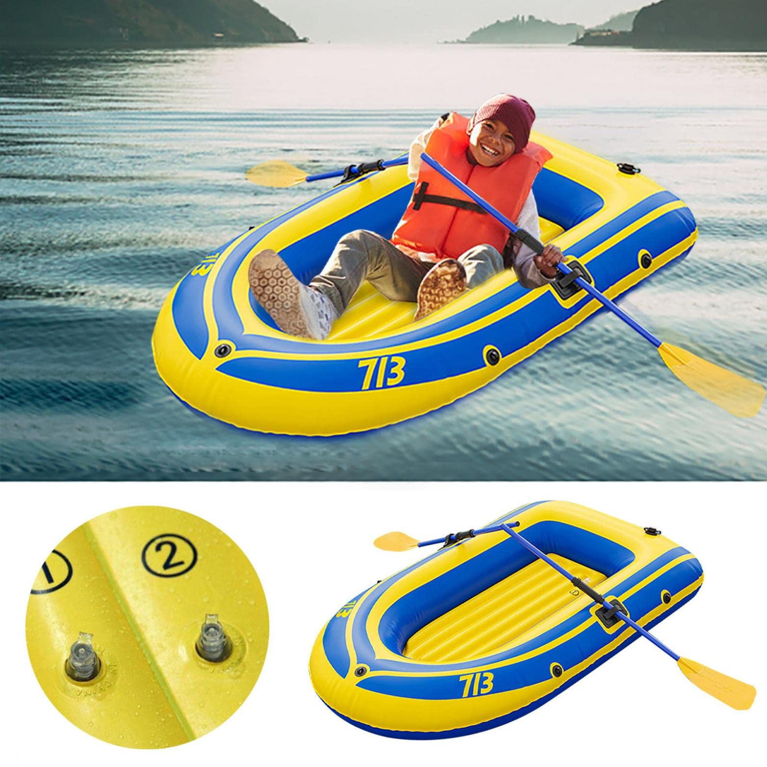 Best Inflatable Fishing Kayak for Adults - Lightweight PVC Kayak for Fishing & Rafting | Perfect for Lakes, Rivers & Outdoor Adventures