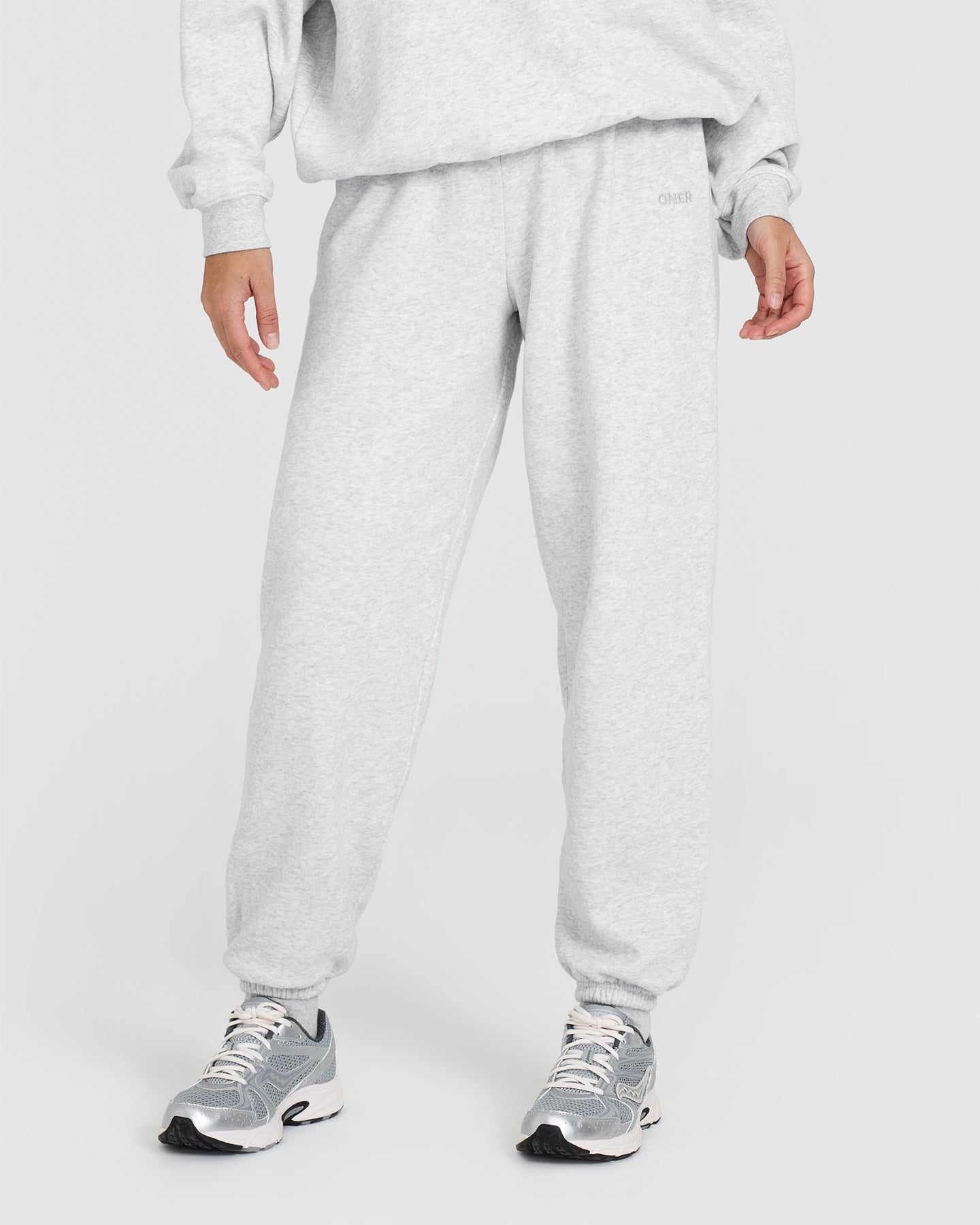Mid Weight Joggers for Men & Women - Light Grey Marl Sweatpants | Comfortable Lounge Pants for Running, Yoga & Casual Wear