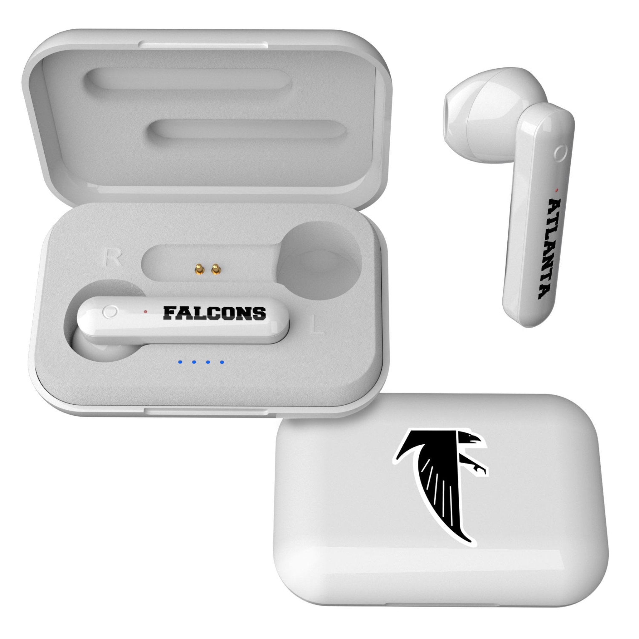Atlanta Falcons Classic Insignia Wireless TWS Earbuds - Bluetooth 5.0 Headphones with Noise Cancellation, 24H Playtime for Sports, Workouts & Falcons Games