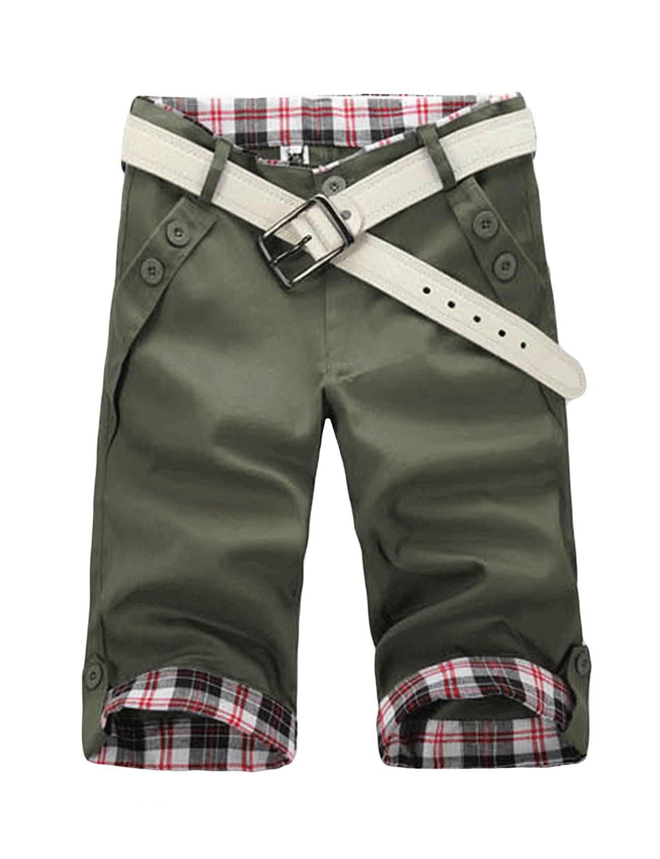Men's Plaid Printed Cargo Shorts - Casual Bermuda Shorts for Outdoor, Hiking, and Summer Activities