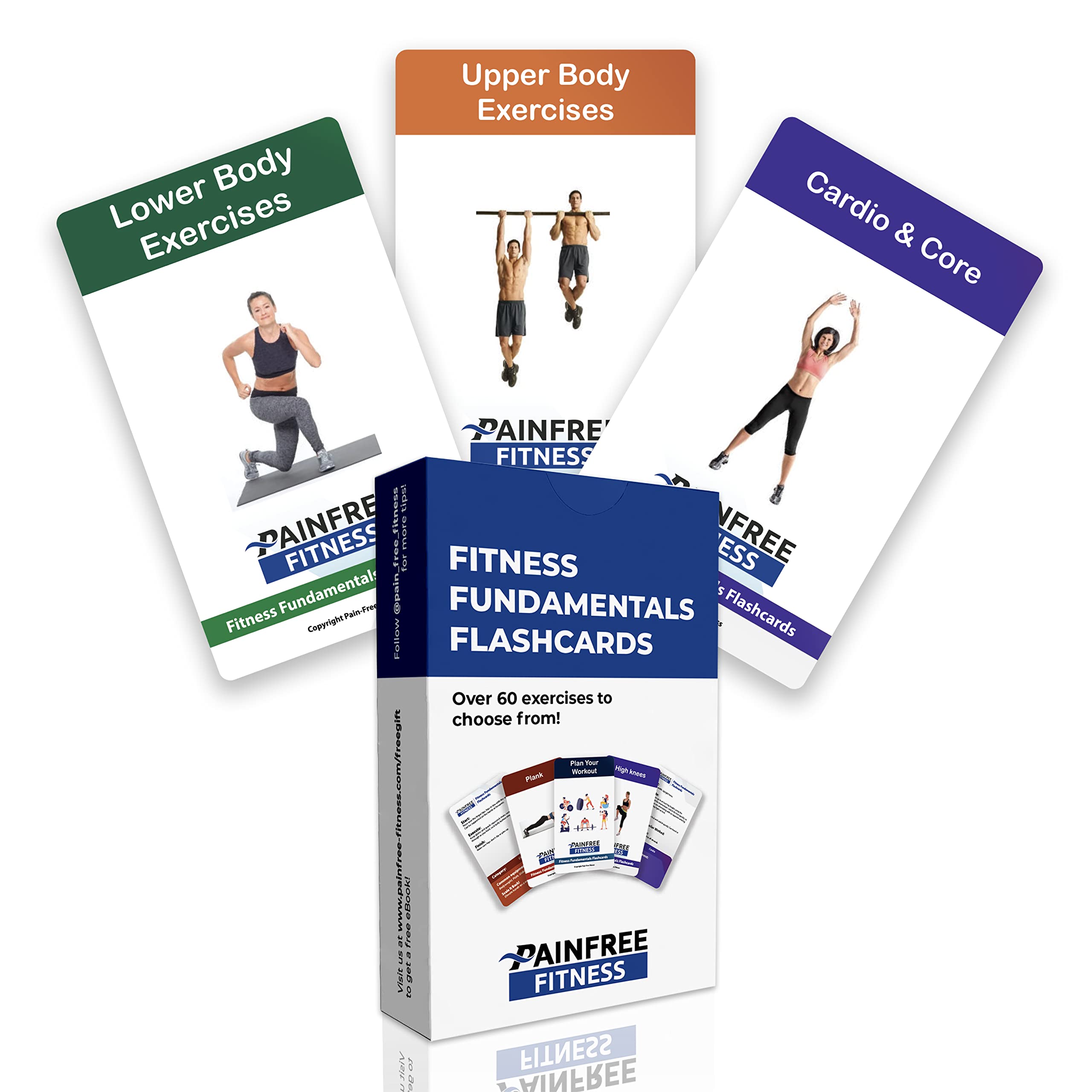 Exercise Flash Cards - 50 Workout Cards Deck for Home & Gym - Fitness Training Cards for Women & Men - Perfect for HIIT, Yoga & Strength Training