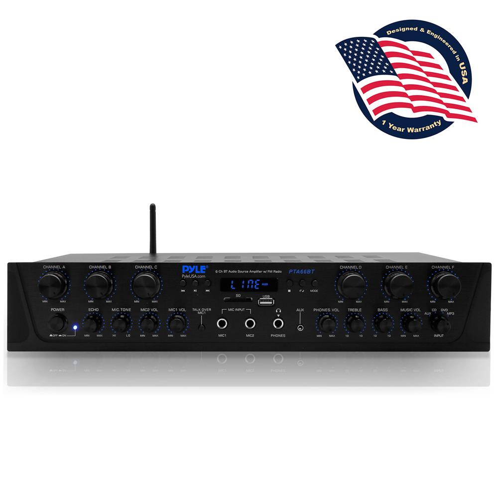 Wireless Bluetooth Stereo Amplifier for Home Audio - High Power Receiver for Speakers, Turntables & Streaming Devices - Perfect for Living Room, Home Theater & Music Studio