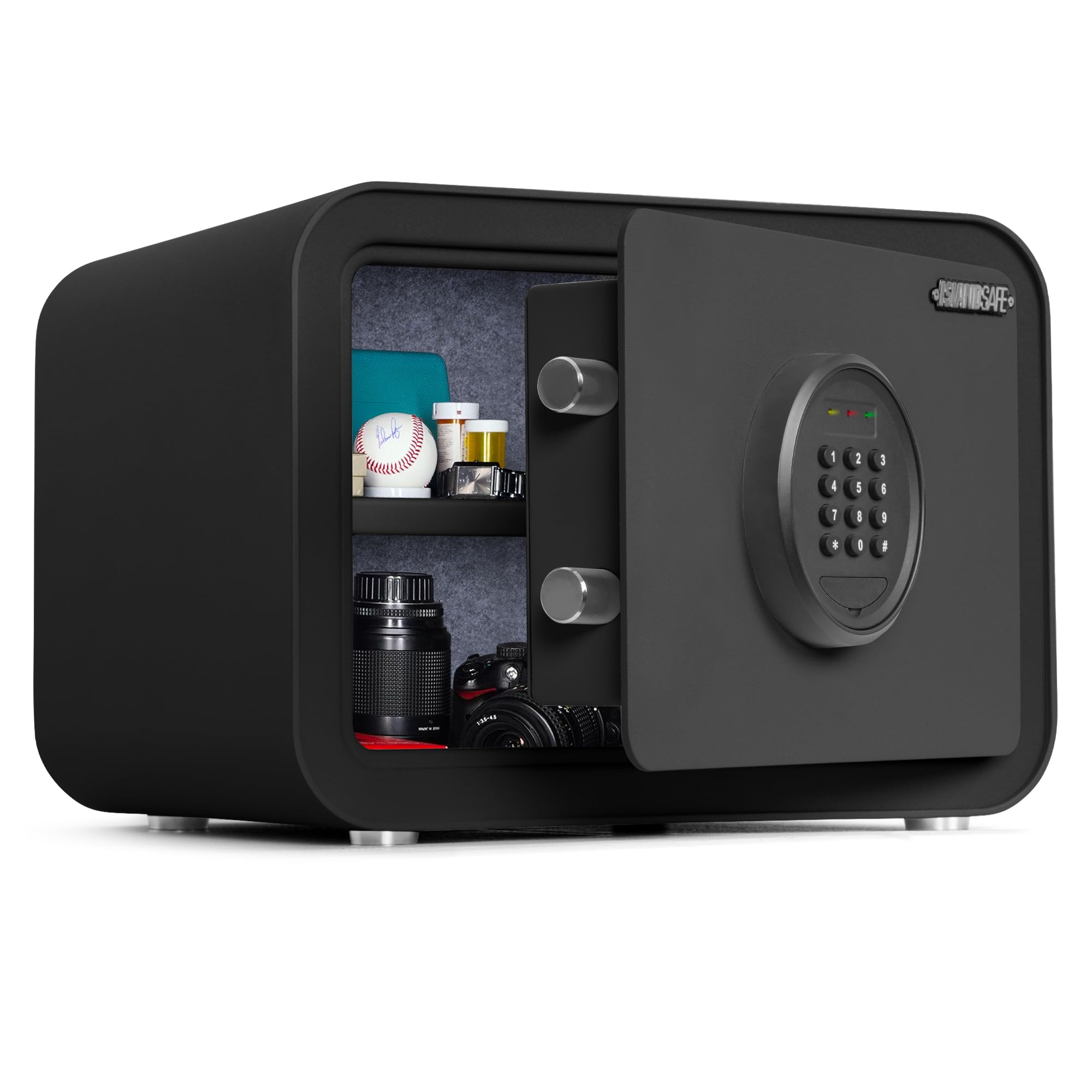 Digital Home Safe Box - 1.0 cuft Electronic Lock Security Safe with Keypad for Pistol, Cash, Jewelry & Documents - Small Personal Safe for Office, Hotel, Dorm or Closet - Perfect for Home Security & Valuables Protection (Black)