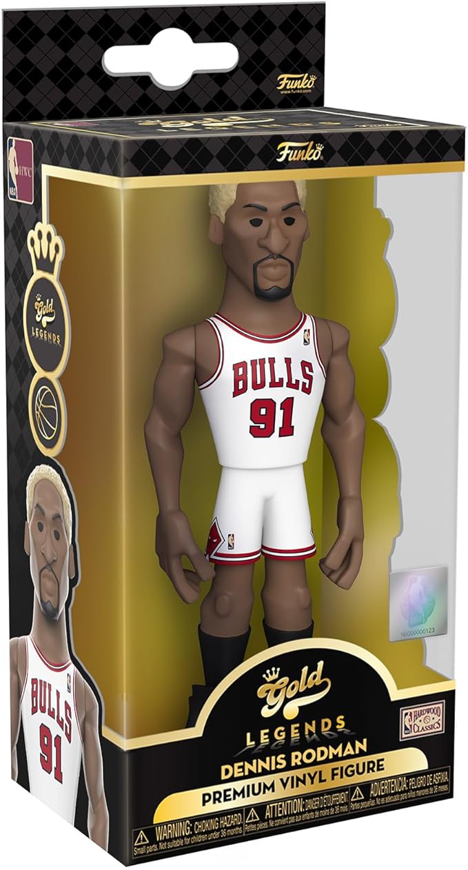 Dennis Rodman Gold Legends 5 Funko Pop NBA Basketball Figure - Limited Edition Collectible for Fans, Home Decor & Gift for Sports Enthusiasts