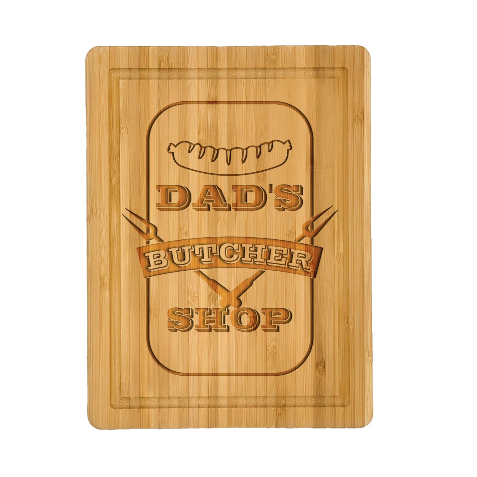 Premium Bamboo Cutting Board for Dad - Personalized Engraved Wooden Chopping Board - Father's Day Gift for Cooking Enthusiasts - Perfect for Kitchen, BBQ, and Holiday Gifting