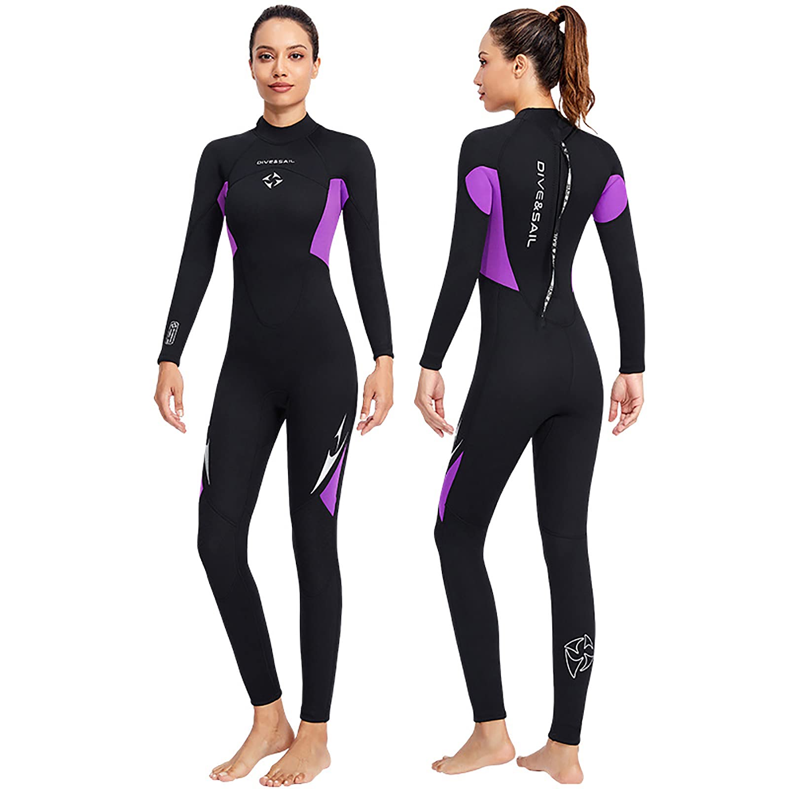 **3mm Neoprene Wetsuit for Men & Women - Back Zip Long Sleeve Surf Suit, Thermal Scuba Diving Suit for Surfing, Swimming, Kayaking, Snorkeling - Perfect for Couples & Water Sports Enthusiasts**