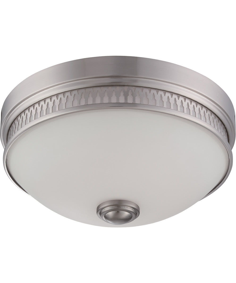 13W Harper 1-Light Flush Mount Ceiling Light Fixture in Brushed Nickel - Modern Lighting for Bedroom, Hallway & Closet