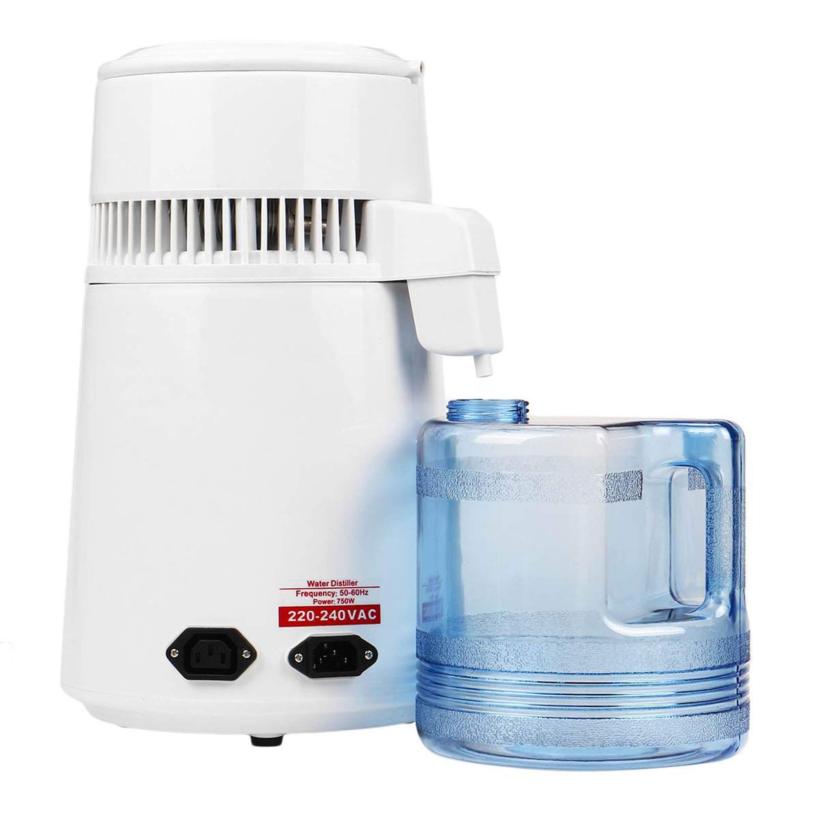 4L/1.1 Gallon Stainless Steel Water Distiller Purifier - 750W Electric Distillation Machine with Collection Bottle (110V) for Home, Emergency Preparedness & Camping Use
