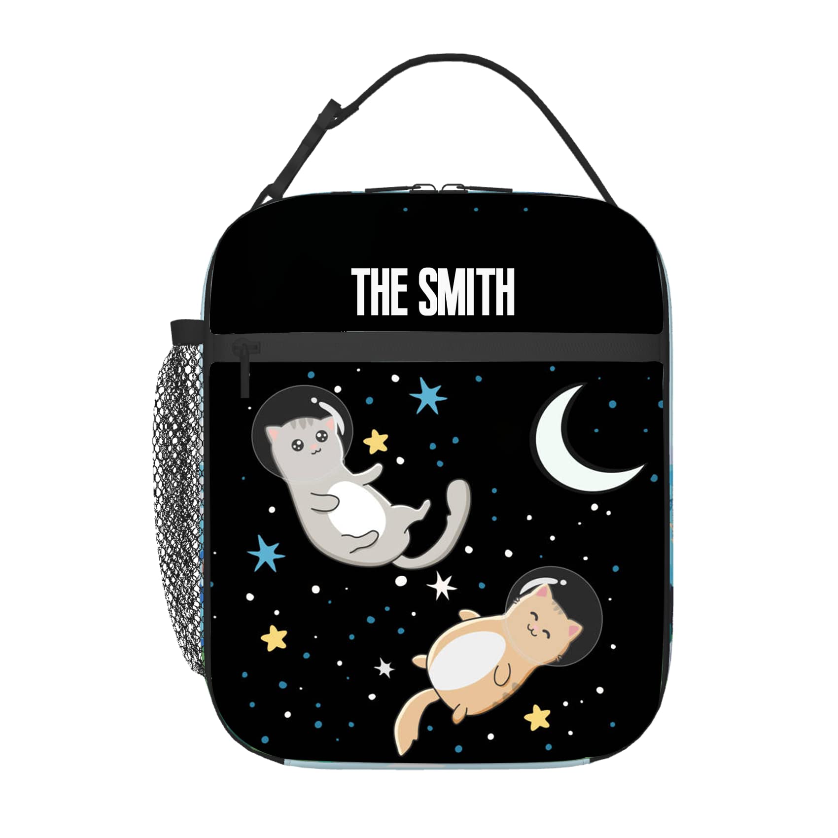Custom Personalized Insulated Lunch Bag for Cats - Portable & Reusable Tote with Name/Text Printing - Ideal for Kids, Women & Men - Perfect for School, Work, Picnics & Travel