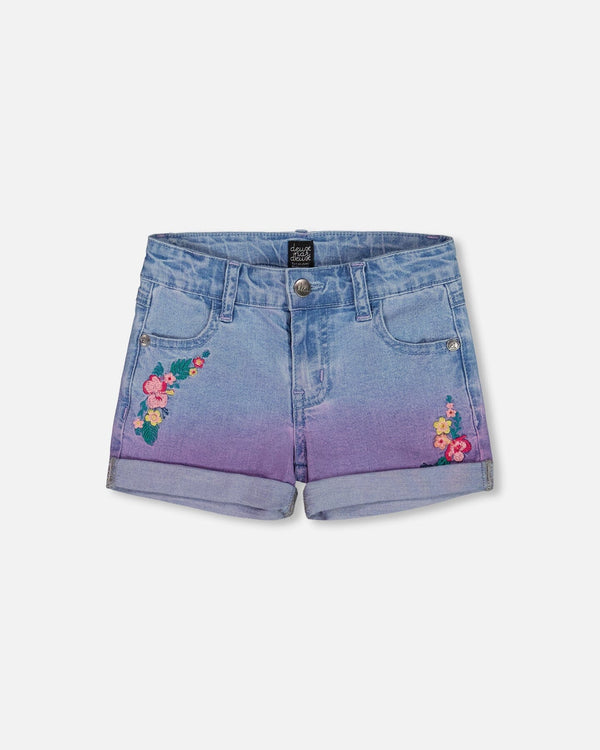 Deux Par Deux Embroidered Jean Shorts for Women | High-Quality Denim Shorts with Stylish Embroidery | Perfect for Summer, Casual Outings & Beach Wear