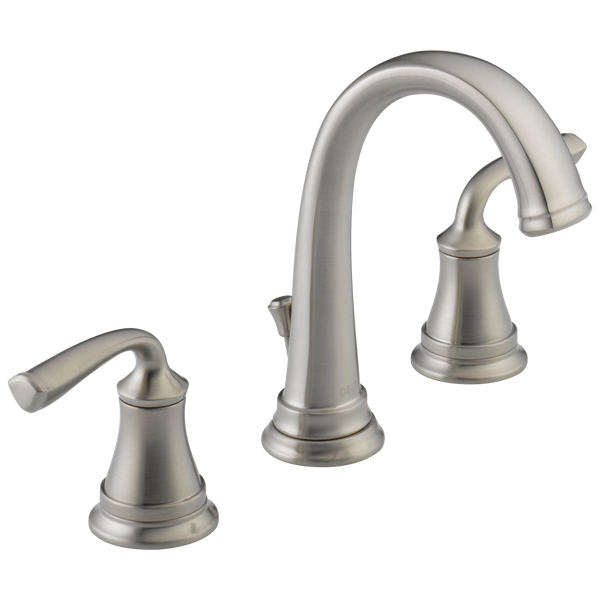 Delta Lorain Widespread Bathroom Faucet - 8 Inch Centerset, Brushed Nickel Finish for Vanity Sink - Perfect for Modern Bathroom Renovations and Home Upgrades
