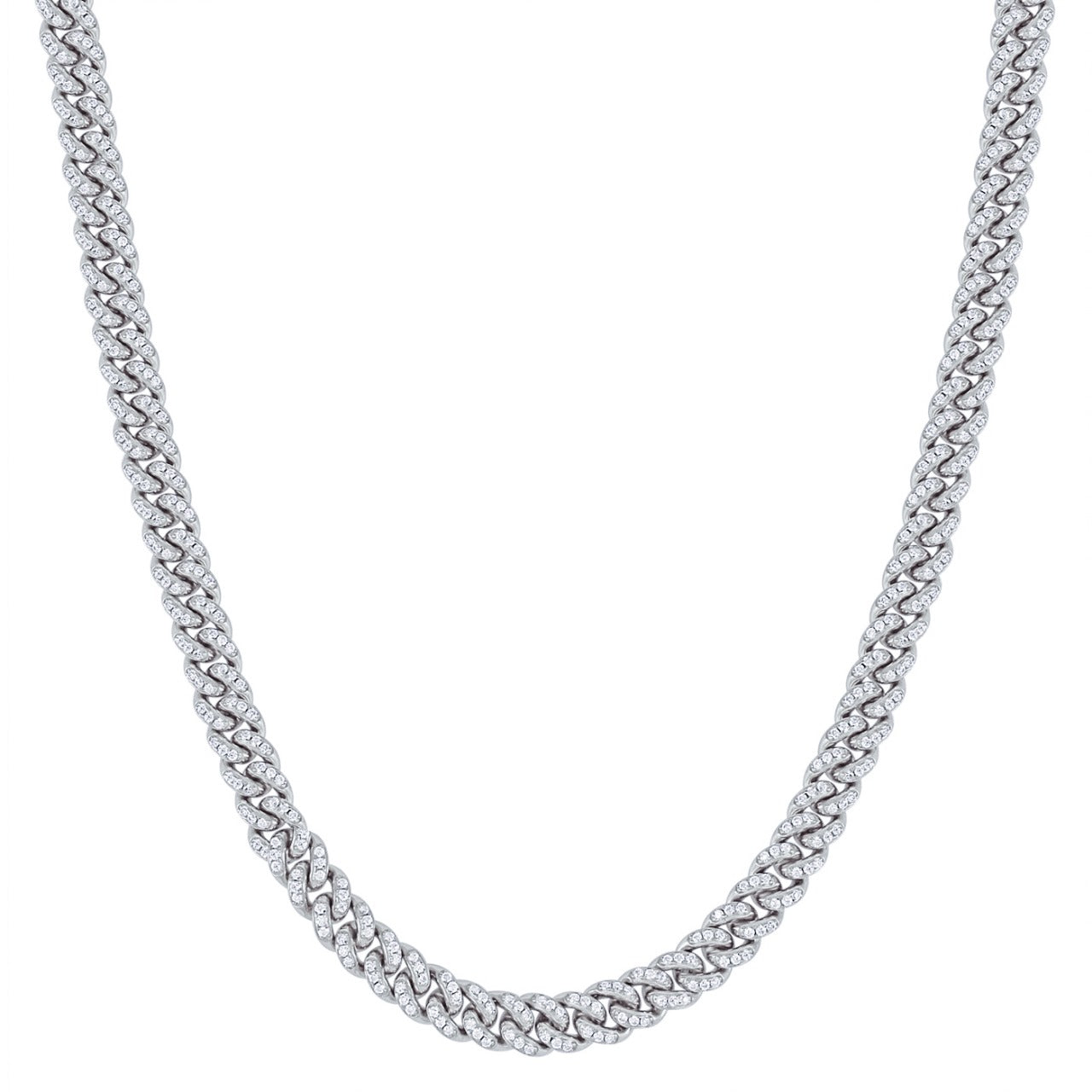 925 Silver Moissanite Diamond 6mm Miami Cuban Link Chain for Men - Hip Hop Jewelry, Gift for Boyfriend, Valentine's Day Present, Rap Style Accessory