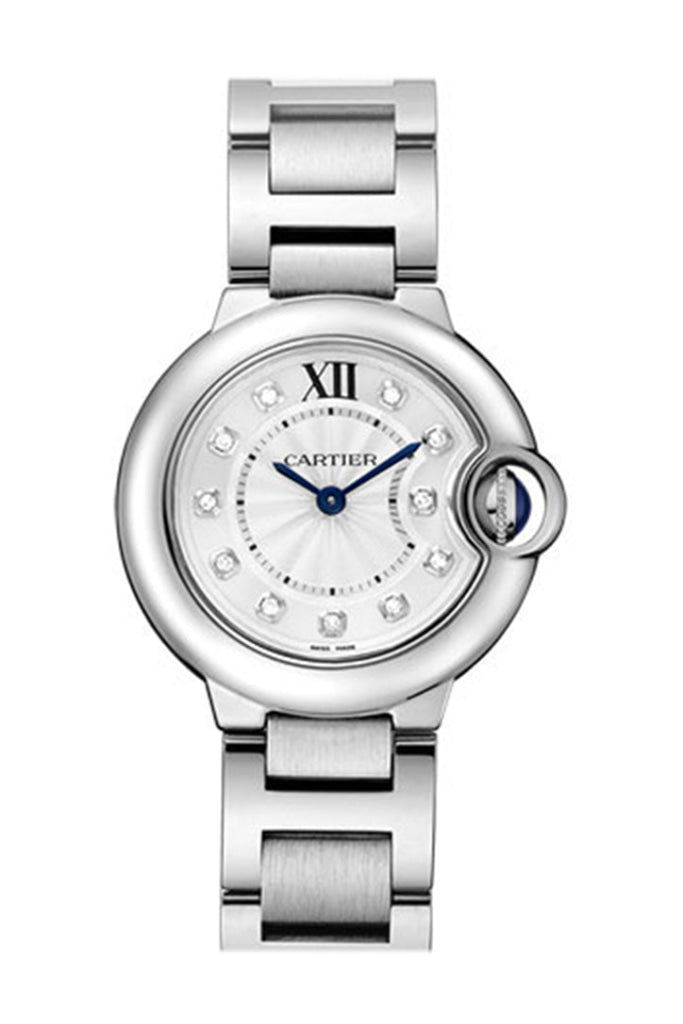 Cartier Ballon Bleu 28MM Diamond Dial Stainless Steel Watch WE902073 - Luxury Women's Timepiece for Business, Gifts & Special Occasions