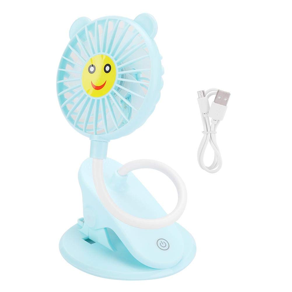 Mini Desktop Clip Fan - Adjustable 3-Speed USB Rechargeable Fan with Long Battery Life, Quiet Cooling for Home, Office, Dorm & Travel (Blue) - Perfect for Work Desks, Nightstands & Small Spaces