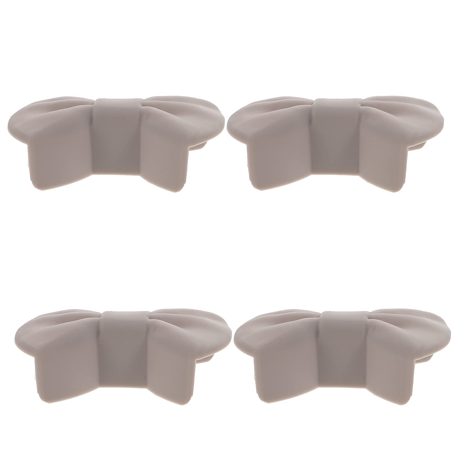 FRCOLOR 2 Pairs Silicone Oven Mitts - Heat Resistant Handle Covers with Cute Bow Design for Kitchen Cooking, Baking & Grilling - Perfect for Pots, Pans & Baking Trays (Grey)